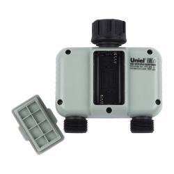 UST-W43 IP65 OLIVE RAIN Таймер для автоматического полива. 2 канала. Датчик дождя. Корпус оливковый. ТМ Uniel