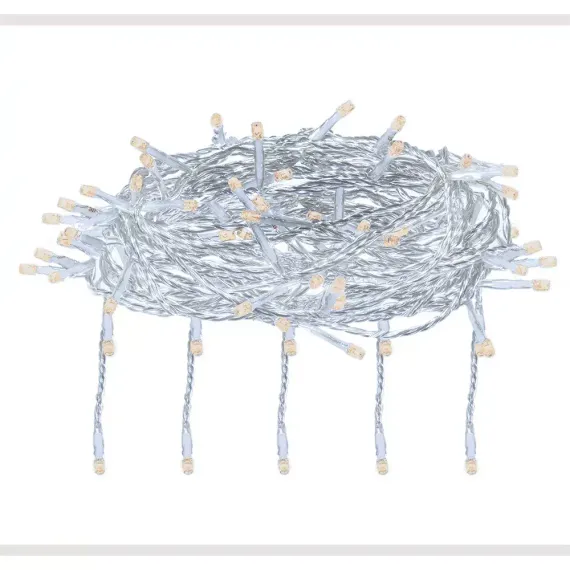 Светодиодный занавес 156 теплых белых LED ламп, 1.5*1.5 м., 220В, 8 режимов, прозрачный провод, Vegas (55077)