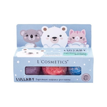 Набор бурлящих шариков “LULLABY” (голубой) 3шт, ТМ L'COSMETIC