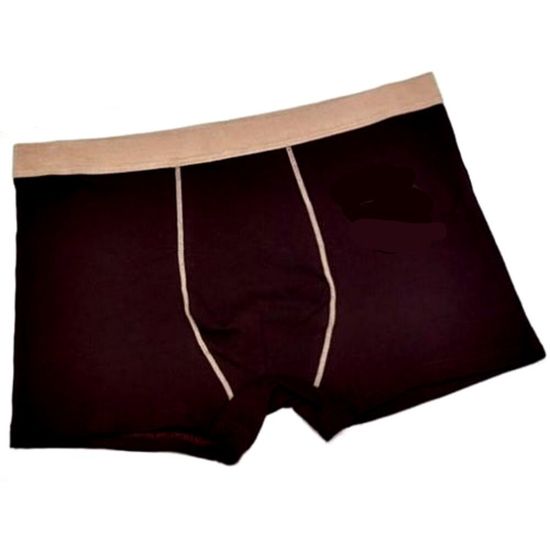 Мужские трусы боксеры бордовые с коричневой окантовкой ROMEO ROSSI RR6090-18