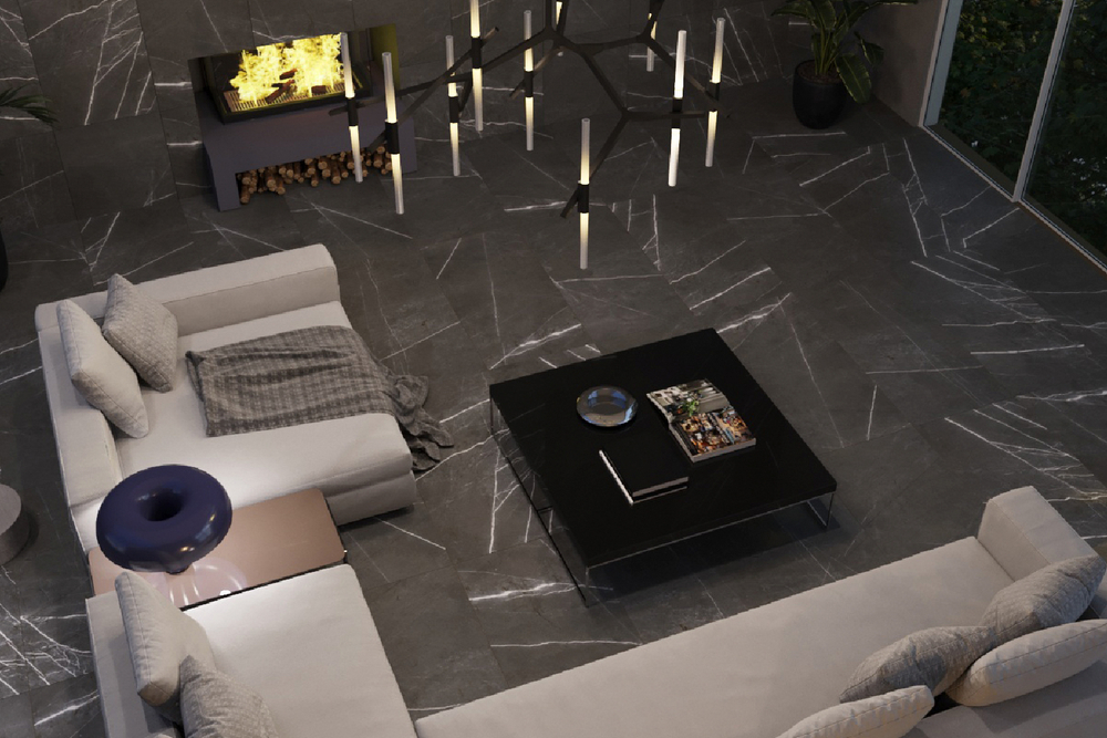 Керамогранит Грани Таганая GRS05-05 Гризли / grizzly мрамор с проседью, 1200х600 мм, матовая