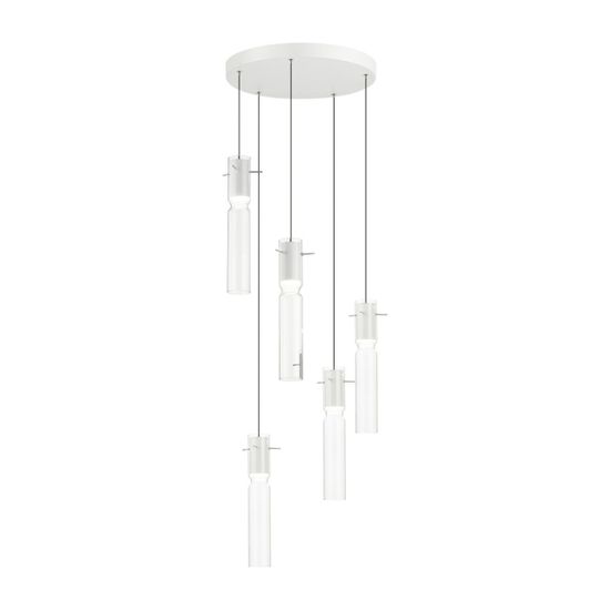 5058/25LB PENDANT ODL24 461 белый/прозрачный/металл/стекло Люстра каскадная LED 5*5W 3000K SCROW