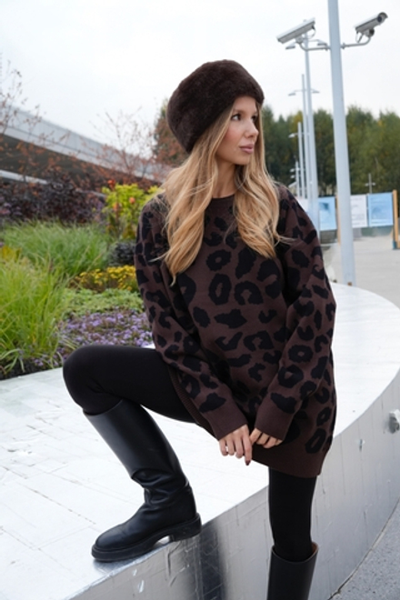 Трикотажный свитер лео шоколад