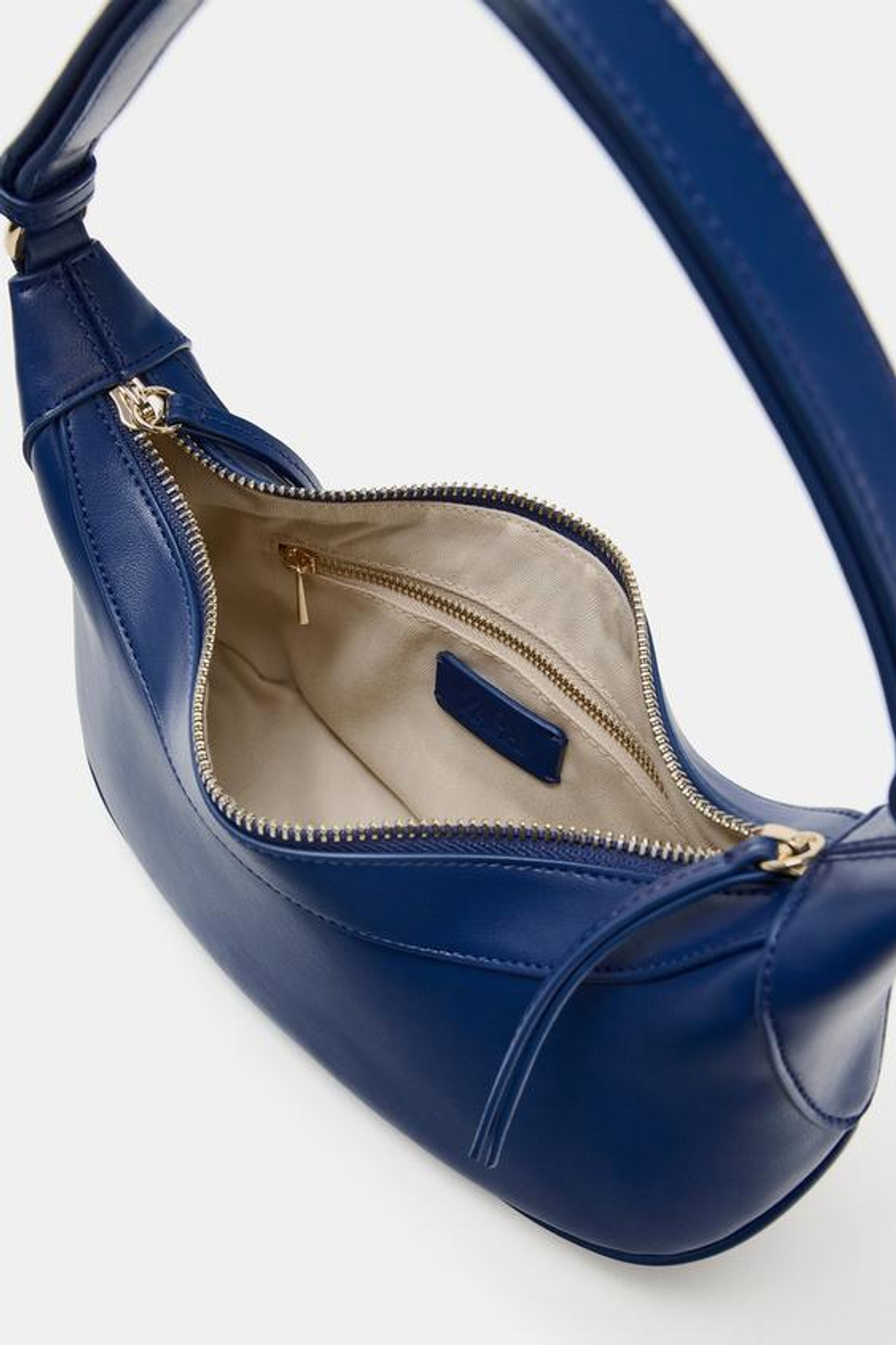 ZARA ОВАЛЬНАЯ СУМКА С ПЛЕЧЕВЫМ РЕМНЕМ, СИНИЙ