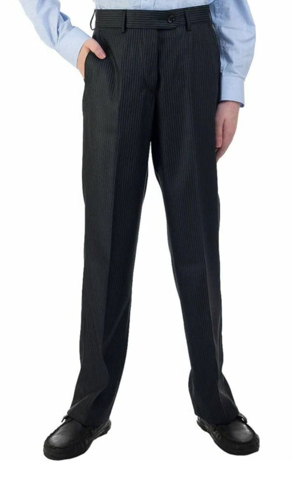 Брюки детские для мальчика мальчиковые школьные для школы классические классика строгие теплые толстые утепленные костюмные костюмка зимние серые тёмно-серые черные полосатые в полоску на флисе с начёсом прямые шерсть шерстяные размер 128 134 36