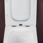 Унитаз подвесной Ceramica Nova Metric Rimless CN3007_1001W безободковый, с крышкой микролифт, с инсталляцией и белой кнопкой