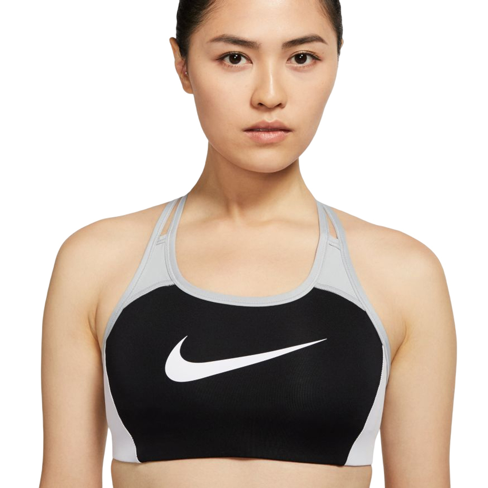 ТОП теннисный Nike Swoosh Logo Bra Pad - black/light smoke grey/white/white