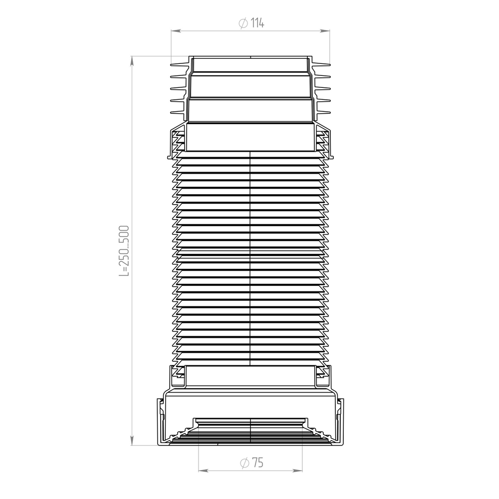 Слив для унитаза гофр. 230/560 армированный AGT500-АК САНДЕСАНТ