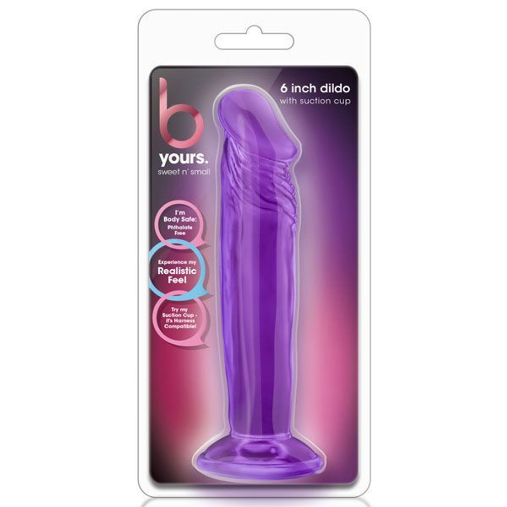 Фиолетовый анальный фаллоимитатор Sweet N Small 6 Inch Dildo With Suction Cup - 16,5 см. (Цвет: фиолетовый)