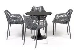 "Беллини" обеденная группа на 4 персоны, цвет темно-серый
