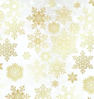 Бумага упаковочная 50х70 см «Снежный шарм» (1 лист), Золото