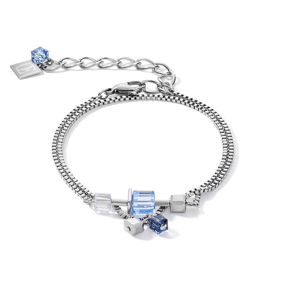 Браслет Coeur de Lion Crystals Silver-Blue 5066/30-0700 цвет голубой, серебряный