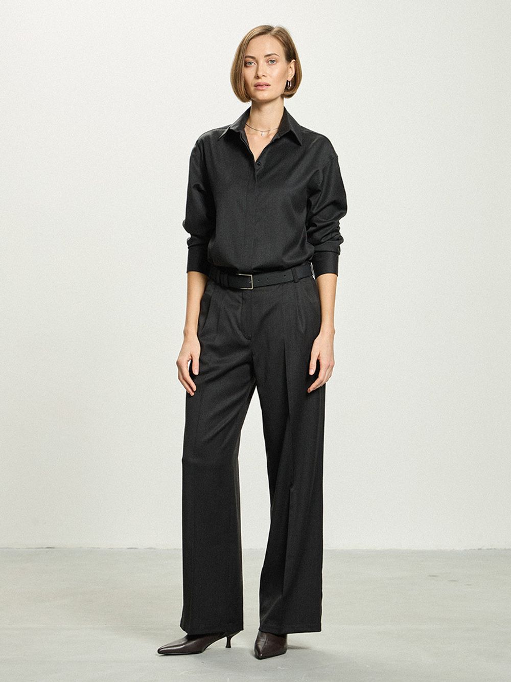 Рубашка Хельсинки графит шерсть