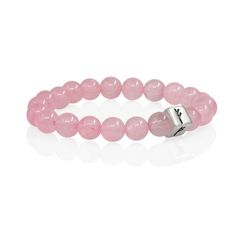 Браслет Достаток и сила из натурального розового кварца с руной Феху в форме куба из серебра 925