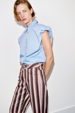 ZARA ДЖИНСЫ Z1975 STRAIGHT В ПОЛОСКУ СО СРЕДНЕЙ ПОСАДКОЙ, ПОЛОСКИ