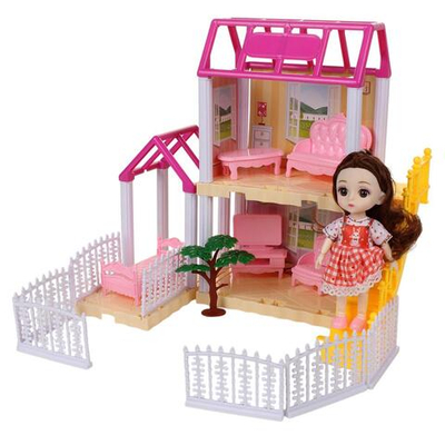 Дом для куклы с фигуркой и аксессуарами, коробка 666-9P-1