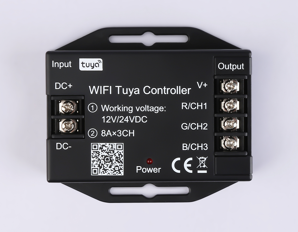 Контроллер WIFI Tuya для светодиодных лент RGB c радио пультом 2.4G 24A 12V 288W/ 24V 576W GS11551 (CR2025)