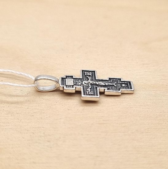 Православный крестик. Распятие Христово. Спаси и Сохрани.