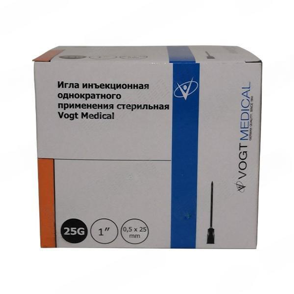 Игла инъекционная 25G (0,50х25) Vogt Medical, Германия