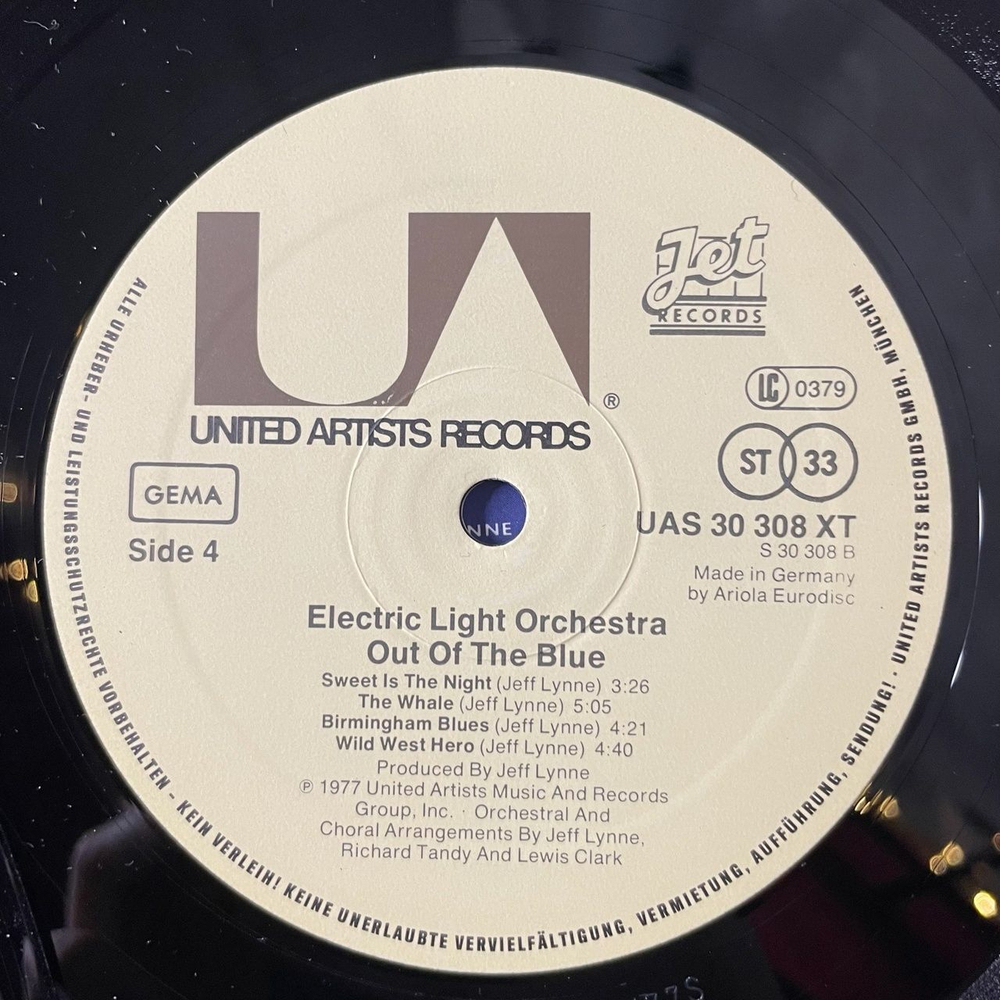 Винтажная виниловая пластинка LP Electric Light Orchestra Out Of The Blue (Germany 1977) (Постер, Игрушка)