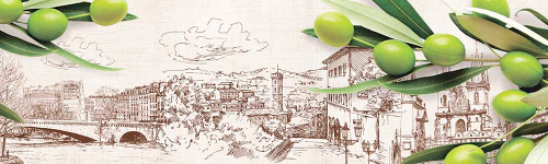 Кухонный фартук Итальянская олива (Ф-150) 2000х600 мм