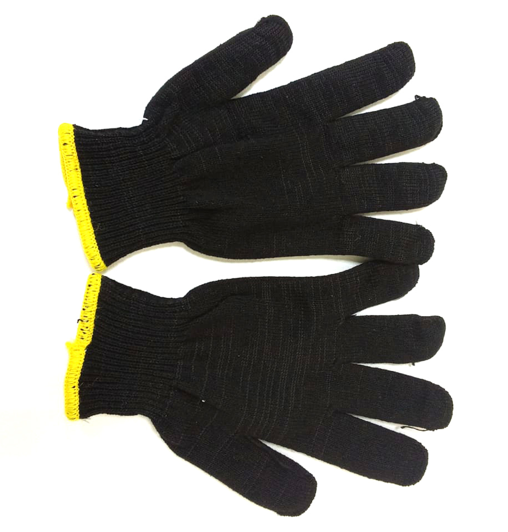 Перчатки утепленные черные двойные без ПВХ (уп-10шт)