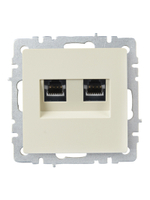 BRITE Розетка двойная RJ11+RJ45 кат.5E РК/Т12-БрКр бежевый IEK