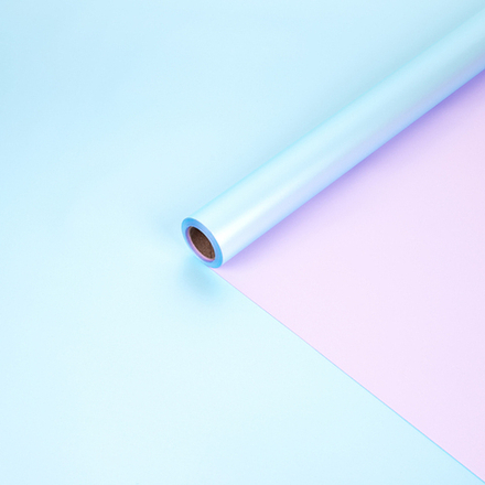 Пленка перламутровая 2-х сторонняя 58см*10м ГОЛУБОЙ/СИРЕНЕВЫЙ