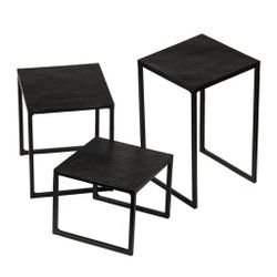 Подставка фуршетная стойка набор 3 шт П квадрат (12*12*10 см /12*12*15 см /12*12*20 см) черная P.L.