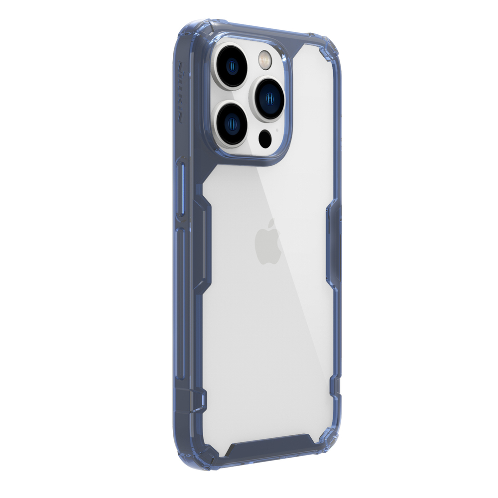Противоударный чехол с мягкими синими рамками от Nillkin для iPhone 14 Pro Max, серия Nature TPU Pro