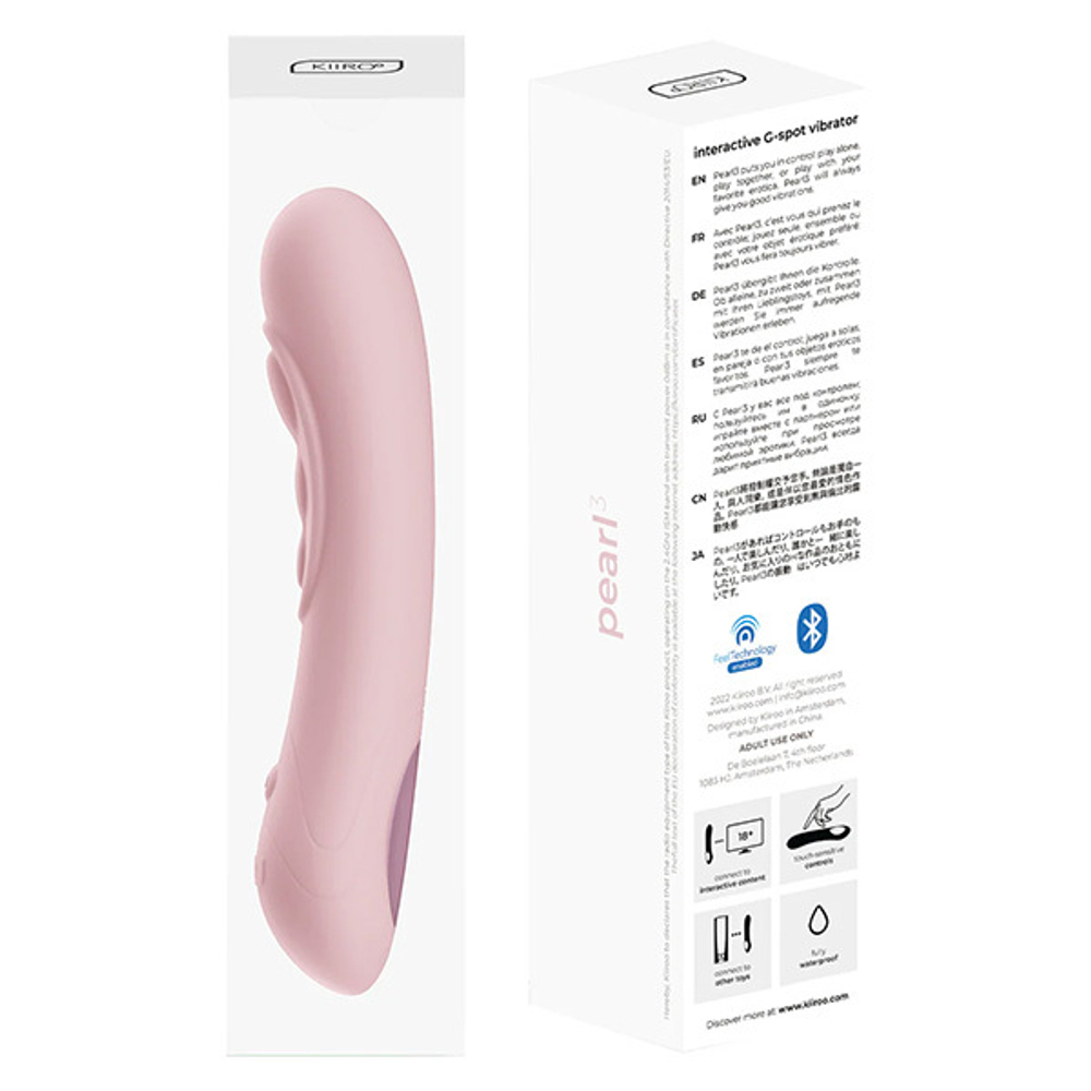 Интерактивный розовый вибратор 20см для точки G Kiiroo Pearl3 G-Spot Vibrator Pink