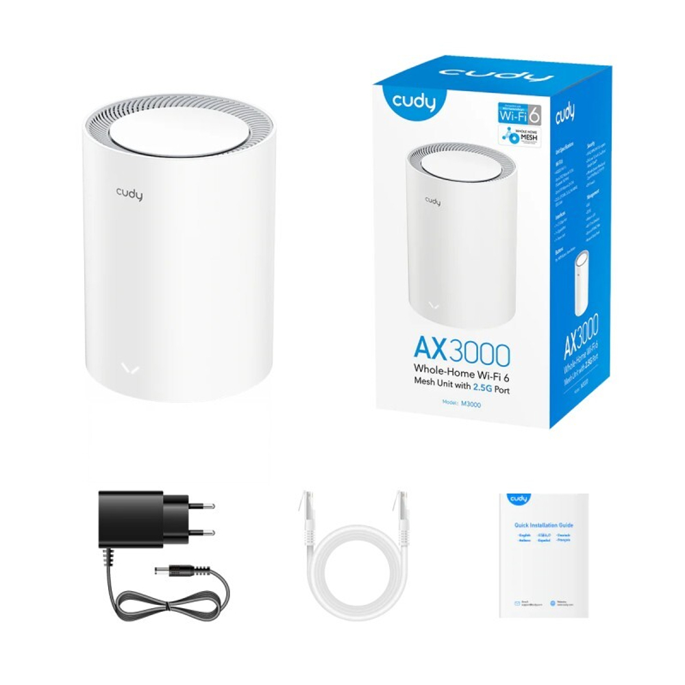 Cudy M3000 Wi-Fi 6 Mesh-система AX3000 1-Pack