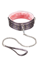 Золотистый ошейник с мехом и цепью-поводком (60 см , золотистый) (Цвет: золотистый)