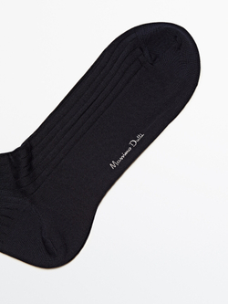 Massimo Dutti Носки из плотного трикотажа в рубчик, темно-синий