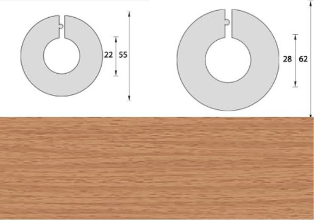 Розетта для труб 28мм "ИД" Бук (3/4")