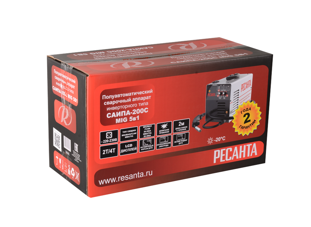 Сварочный полуавтомат САИПА-200C MIG 5в1 Ресанта