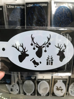 Трафарет для аквагрима овальный "Олени" 7 на 13 см