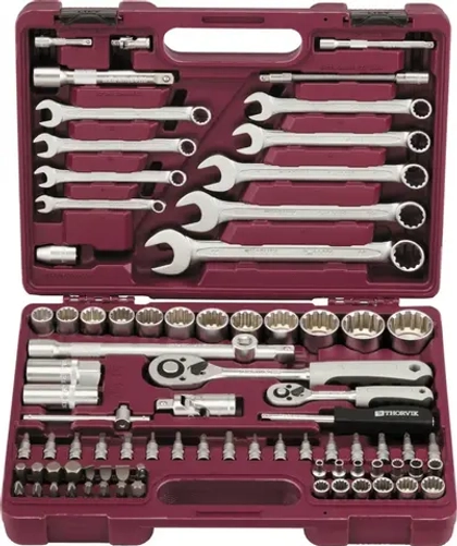 Thorvik UTS0082MP Набор инструмента универсальный 1/4", 1/2"DR с головками торцевыми MultiProf, 82 предмета
