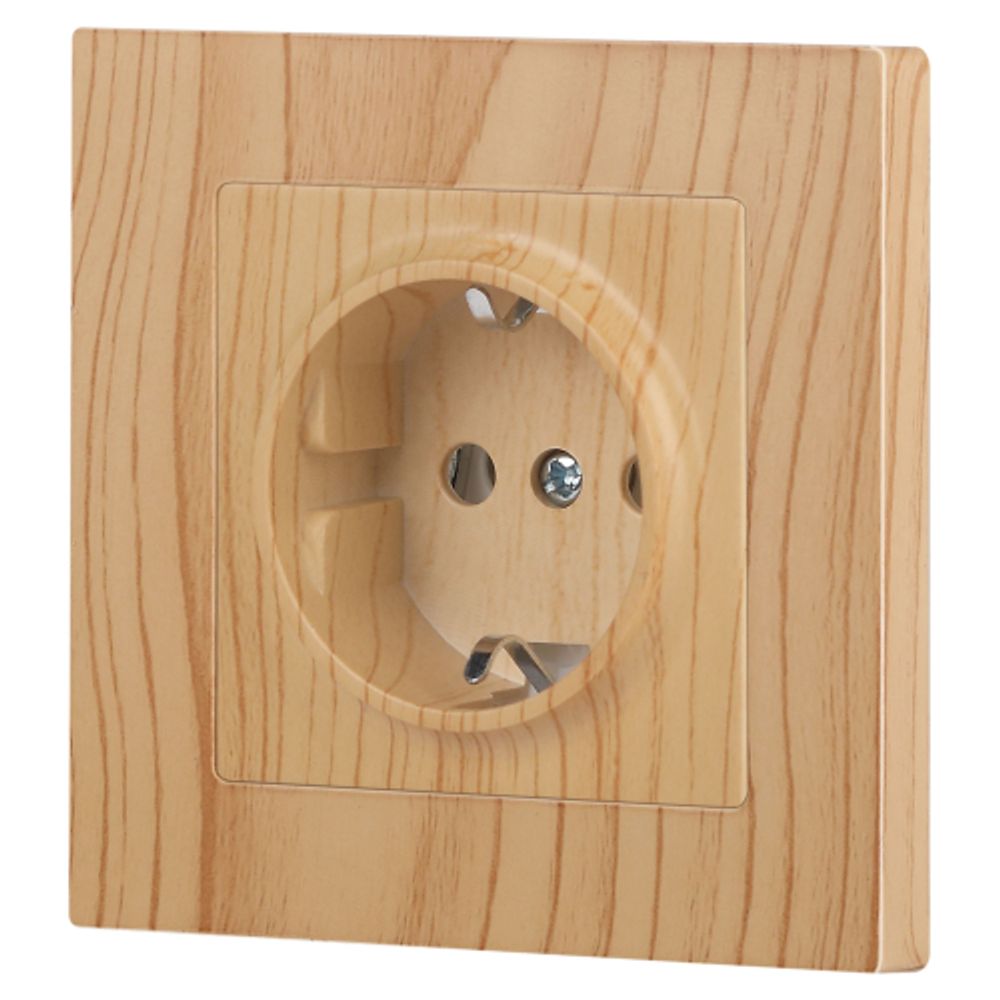 Розетка Intro Accent 6-202-11 2P+E Schuko 16А-250В IP20 СУ AL/CU cосна | Intro