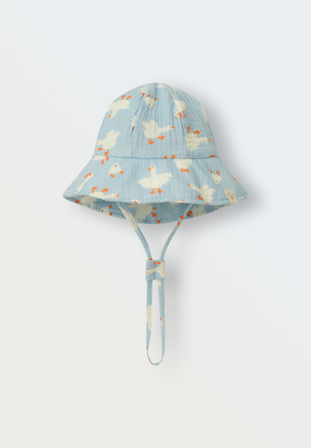 Панама из муслина (гуси на голубом)