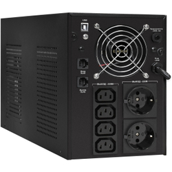 Источник бесперебойного питания Exegate EX292615RUS ИБП ExeGate SpecialPro UNB-3000.LED.AVR.2SH.4C13.RJ.USB &lt;3000VA / 1800W,LED, AVR,2*Schuko+4*C13,RJ45 / 11,USB, металлический корпус, Black&gt;