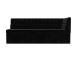 Диван кухонный прямой Маркиз с углом справа, Черный, Велюр, 112830