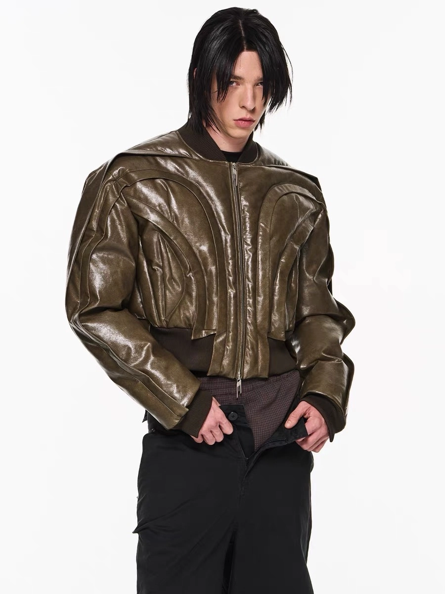 Пуховик BLIND "Dracula" Leather Puffer Jacket