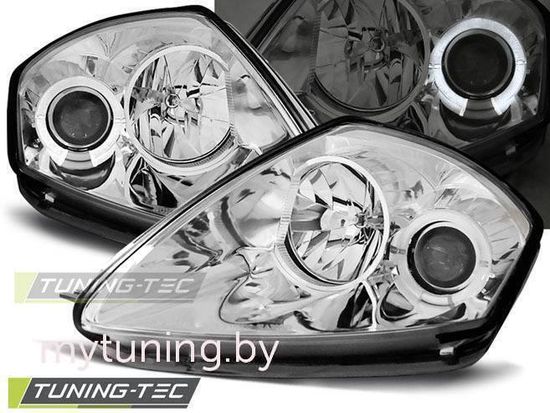 Передние фары angel eyes chrome для Mitsubishi Eclipse D50