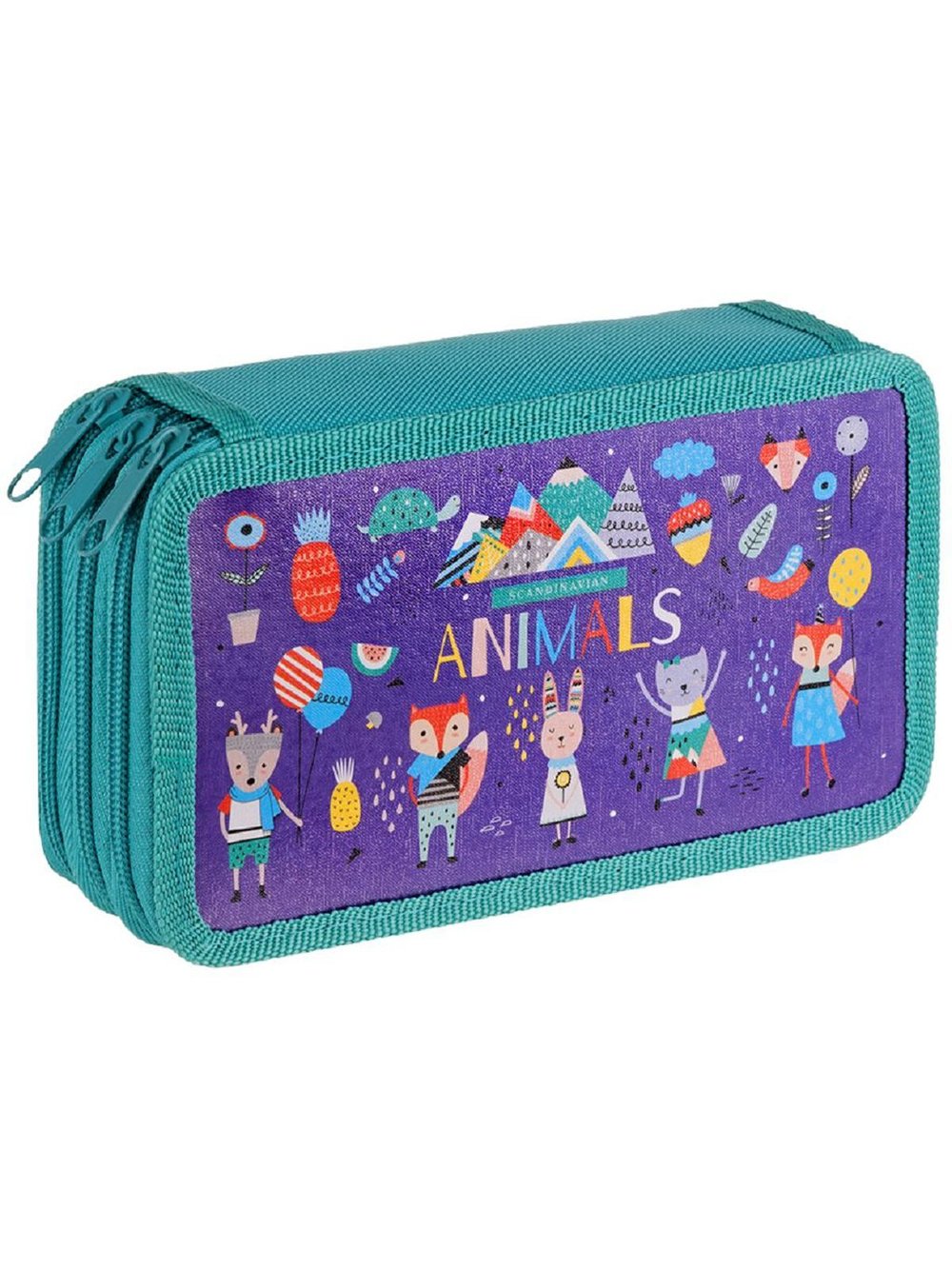 Пенал 3 отделения 19х11см ламинированный картон