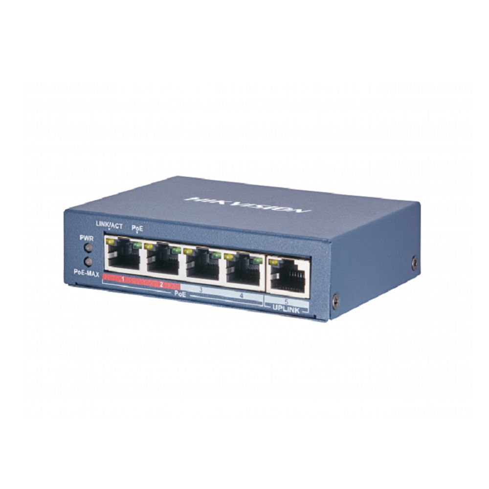 Коммутатор на 4 PoE порта Hikvision DS-3E0105P-E/M(B)