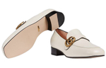 GUCCI Gucci leather other metal buckle decoration square headgear feet square heel high heels women's white