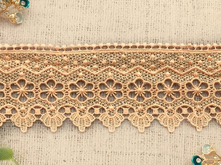 Кружево плетеное, ш. 8,5 см, бежевый