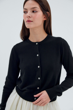 Кардиган из шерсти и кашемира черный