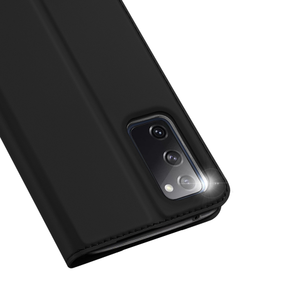 Чехол книжка из PU кожи черного цвета от Dux Ducis для Samsung Galaxy S20 FE, серия Skin Pro Series Case